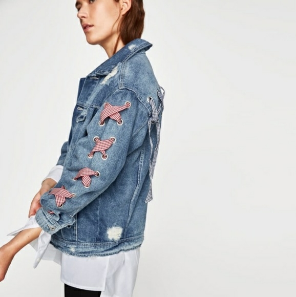 Zara denim jacket with bows - Picture 6 of 12